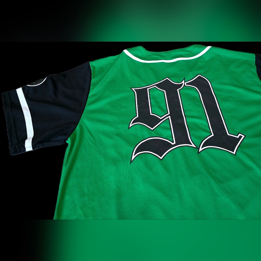 Death Row Records Green Black Baseball Jersey #91 Men's L Hip Hop Rap 2XL - Picture 14 of 15